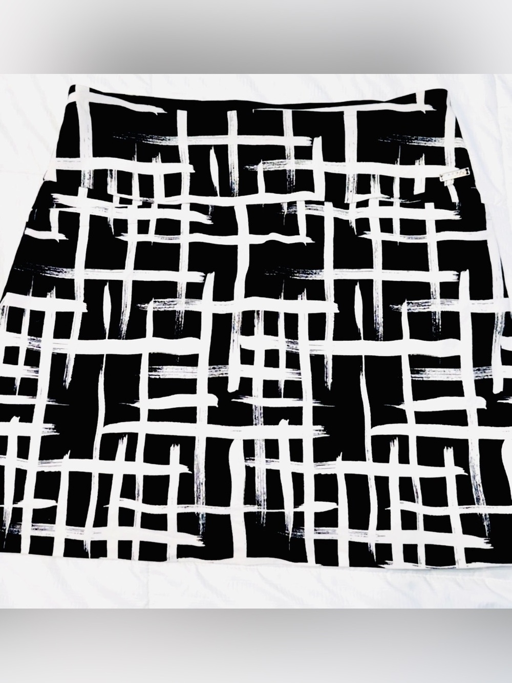 Black & White Grid Mini Skirt by